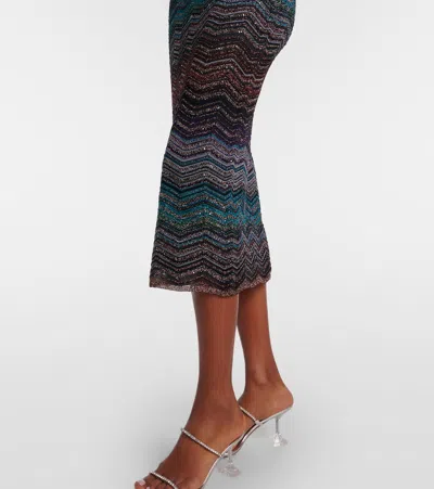 Missoni Zig Zag Lamé Midi Skirt In Multi