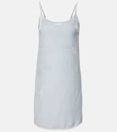 Prada Velvet Slip Dress In Blue