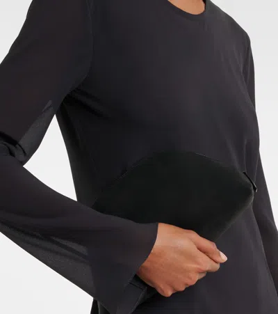 The Row Devon Mini Nubuck Pouch In Black