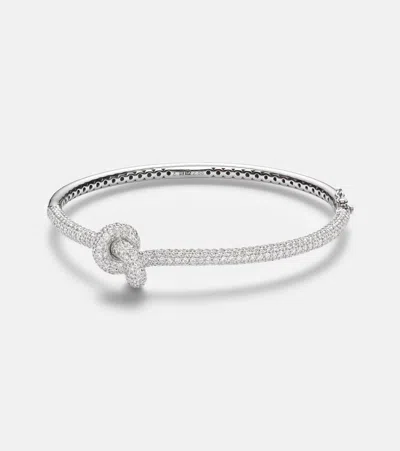 Engelbert Legacy Knot 18kt White Gold Bracelet With Diamonds In Metallic