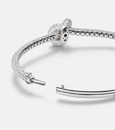 Engelbert Legacy Knot 18kt White Gold Bracelet With Diamonds In Metallic