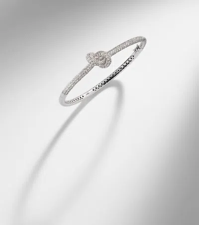 Engelbert Legacy Knot 18kt White Gold Bracelet With Diamonds In Metallic