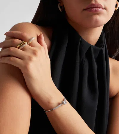 Engelbert Legacy Knot 18kt White Gold Bracelet With Diamonds In Metallic