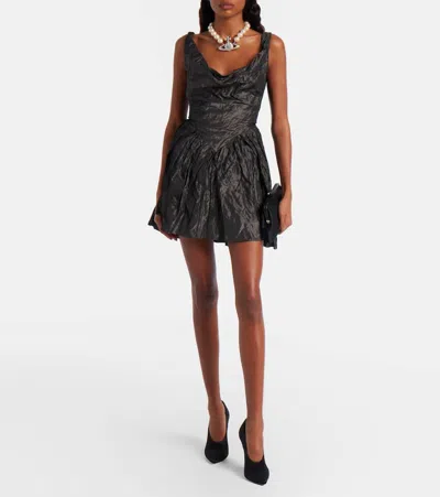 Vivienne Westwood Mini Sunday Draped Corset Dress In Black