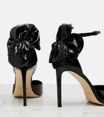 Jimmy Choo Marja 100 Pumps Decorative Bow Glossy In Black