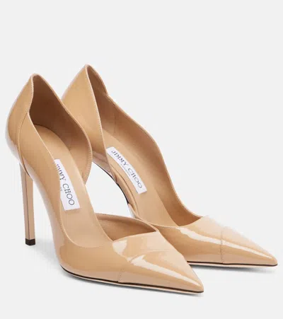 Jimmy Choo Brigitte 100 Patent Leather Pumps In Nude