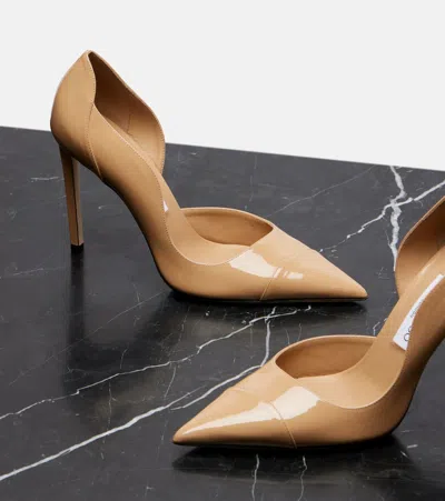 Jimmy Choo Brigitte 100 Patent Leather Pumps In Nude