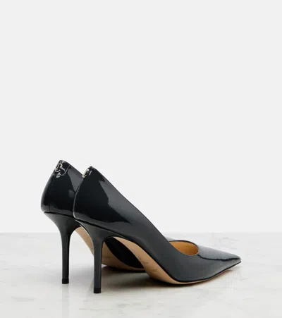 Jimmy Choo Love 85 Black Patent Leather Pumps In Brown