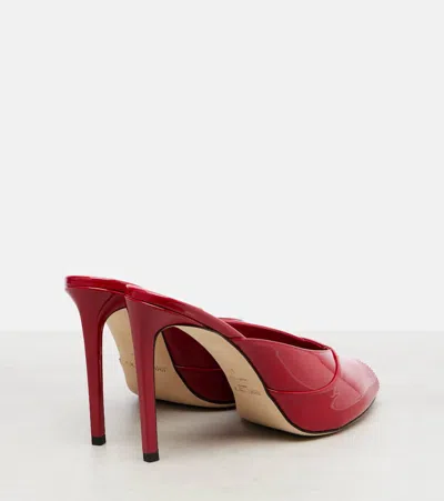 Jimmy Choo Brigitte 100mm Patent Leather Mule Pumps In Red