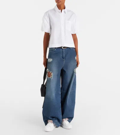 Jimmy Choo Diamond Light Maxi Leather Sneakers In White