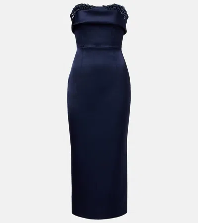 Rachel Gilbert Laira Embellished Cocktail Dress In Blue