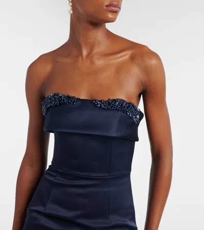 Rachel Gilbert Laira Embellished Cocktail Dress In Blue