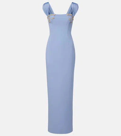 Rachel Gilbert Malia Embellished Gown In Blue