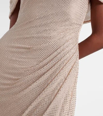 Self-portrait Embellished Caped Maxi Dress In Brown