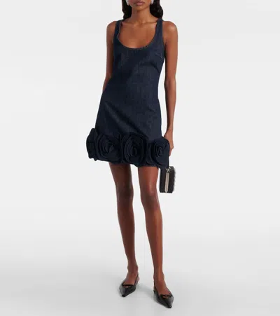 Self-portrait 3d Floral Hem Dress In Gray