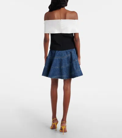 Self-portrait 'black Crêpe Flower' Top In Black