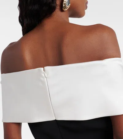 Self-portrait 'black Crêpe Flower' Top In Black