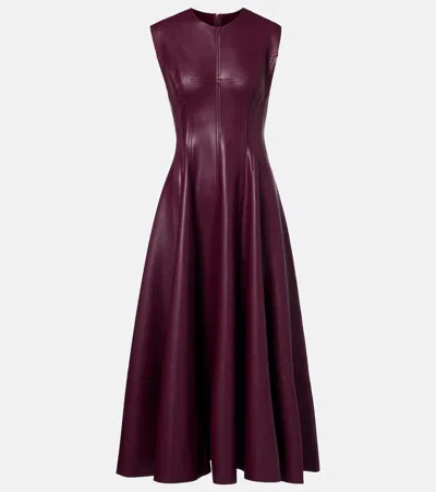 Norma Kamali Grace Belted Paneled Midi Dress In Purple