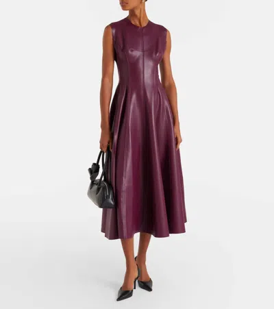 Norma Kamali Grace Belted Paneled Midi Dress In Purple