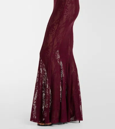 Norma Kamali Lace Turtleneck Gown In Black