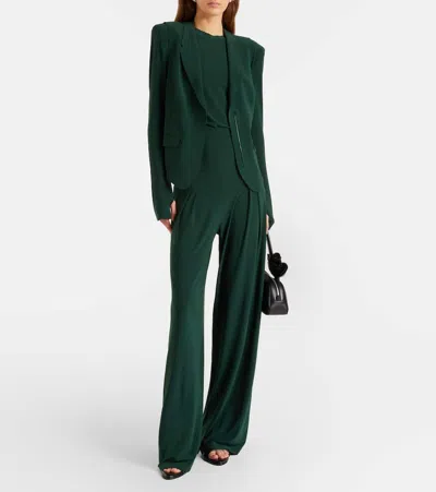 Norma Kamali Pleated Wide-leg Pants In Green