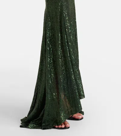 Norma Kamali Sequined Gown In Green