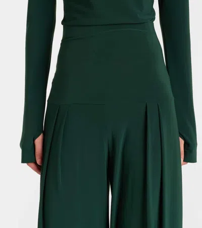 Norma Kamali Pleated Wide-leg Pants In Green