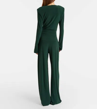 Norma Kamali Pleated Wide-leg Pants In Green