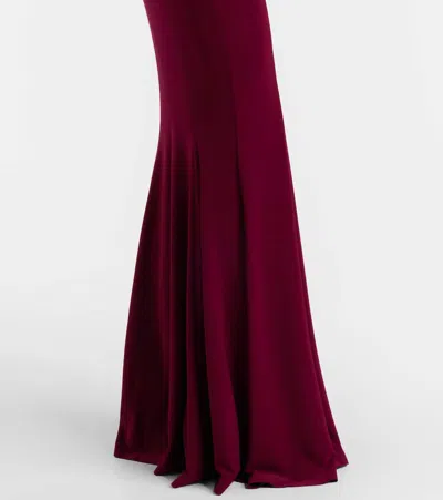 Norma Kamali Turtleneck Jersey Gown In Burgundy