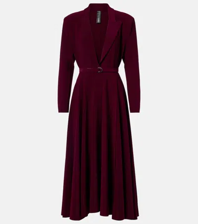 Norma Kamali Belted Midi Dress In Purple