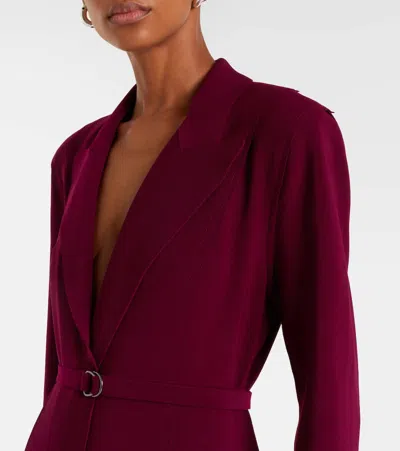 Norma Kamali Belted Midi Dress In Purple