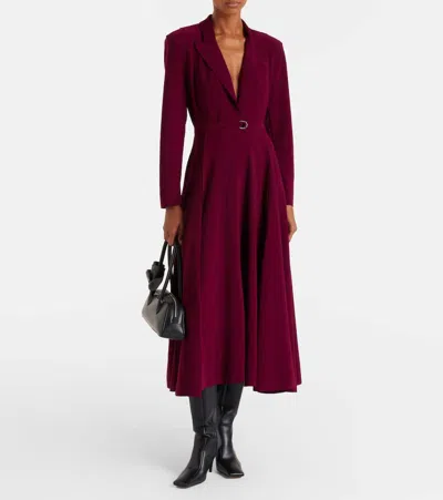 Norma Kamali Belted Midi Dress In Purple
