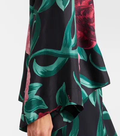 La Doublej Make An Exit Floral-print Silk-twill Blouse In Multi
