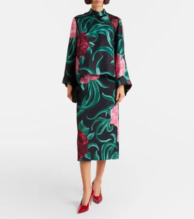La Doublej Make An Exit Floral-print Silk-twill Blouse In Multi