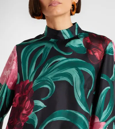 La Doublej Make An Exit Floral-print Silk-twill Blouse In Multi