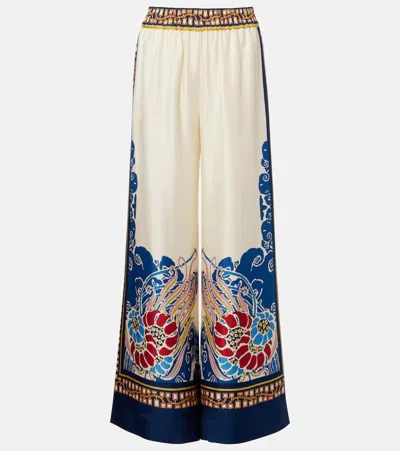 La Doublej Printed Silk-twill Wide-leg Pants In Multi