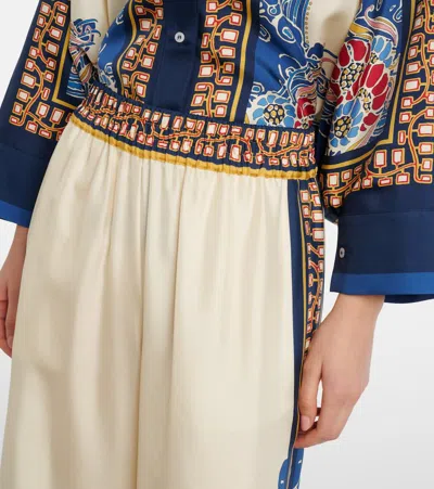 La Doublej Printed Silk-twill Wide-leg Pants In Multi