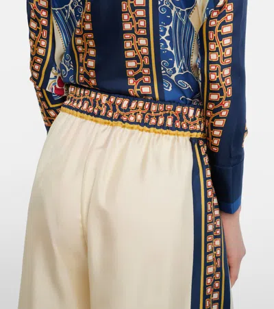 La Doublej Printed Silk-twill Wide-leg Pants In Multi