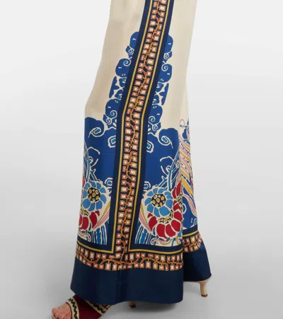 La Doublej Printed Silk-twill Wide-leg Pants In Multi