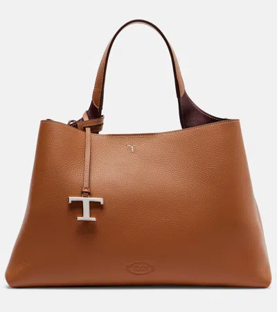 Tod's Apa Medium Leather Tote Bag In Brown