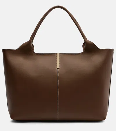Tod's Ebr Medium Leather Tote Bag In Brown