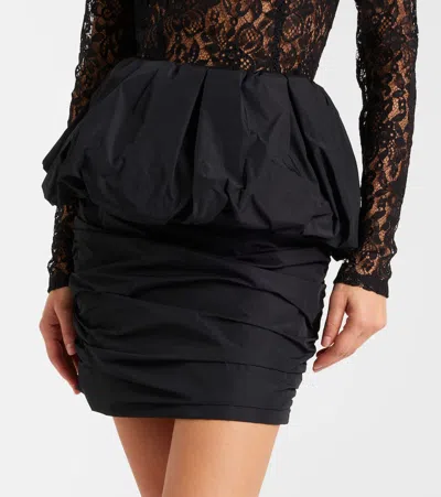 Rebecca Vallance Dixie Peplum Lace And Taffeta Minidress In Black