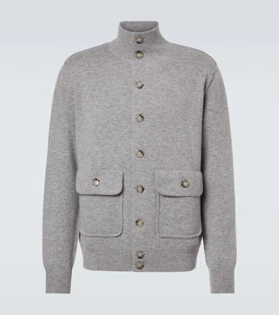 Allude Wool And Cashmere Jacket In Gray
