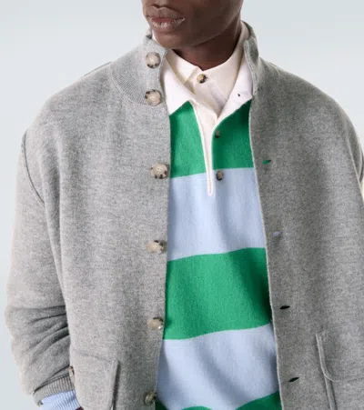 Allude Wool And Cashmere Jacket In Gray