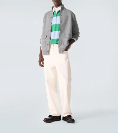 Allude Wool And Cashmere Jacket In Gray