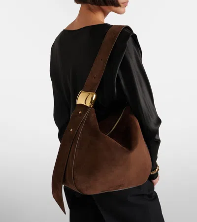 Amanu Zambia Suede Shoulder Bag In Brown