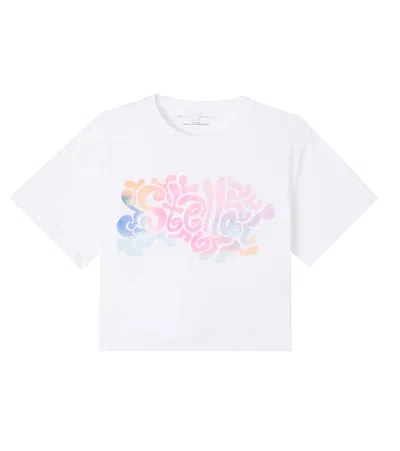 Stella Mccartney Logo Cotton Jersey T-shirt In White