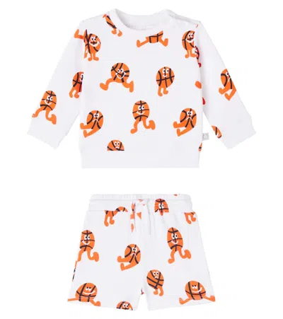 Stella Mccartney Baby Printed Cotton Sweatshirt And Shorts Set In White