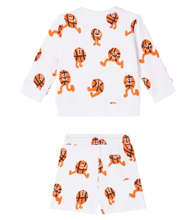 Stella Mccartney Baby Printed Cotton Sweatshirt And Shorts Set In White