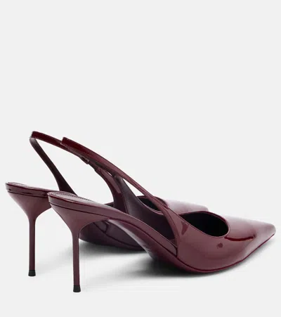 Paris Texas Lidia Slingbacks Rouge Noir In Patent Leather In Animal Print
